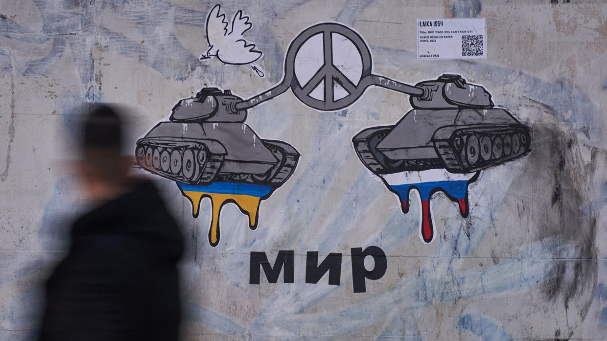 Граффити о мире между Россией и Украиной появилось в Риме