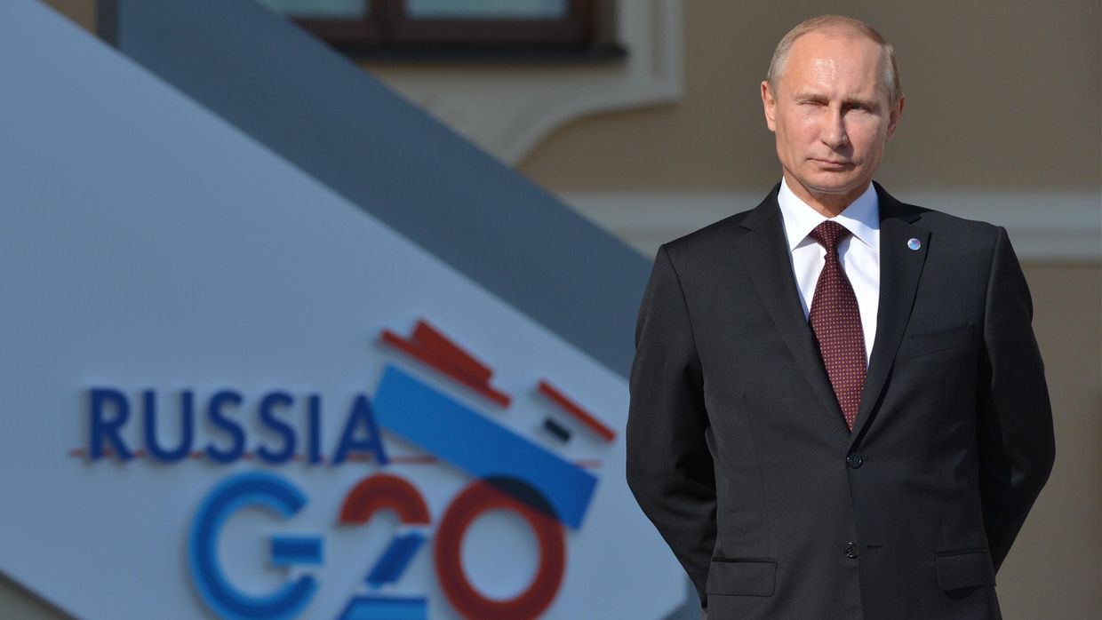 Церемония встречи В. Путиным участников саммита Группы двадцати