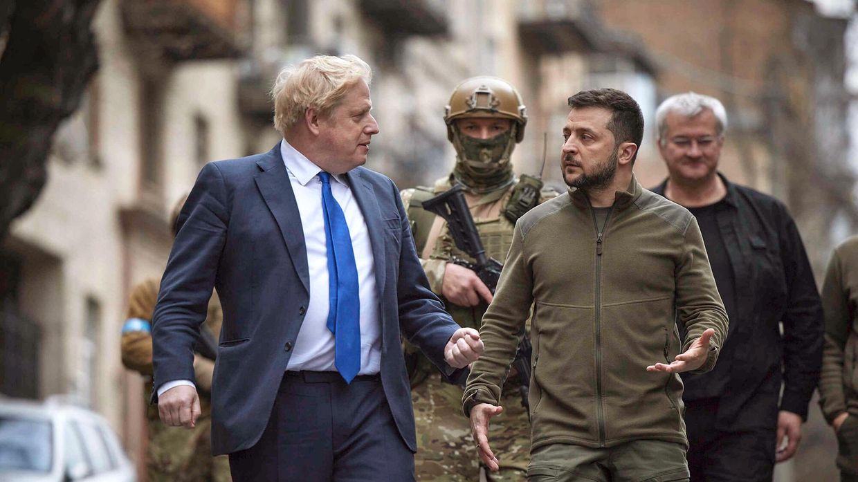 Президент Украины Владимир Зеленский и премьер-министр Великобритании Борис Джонсон