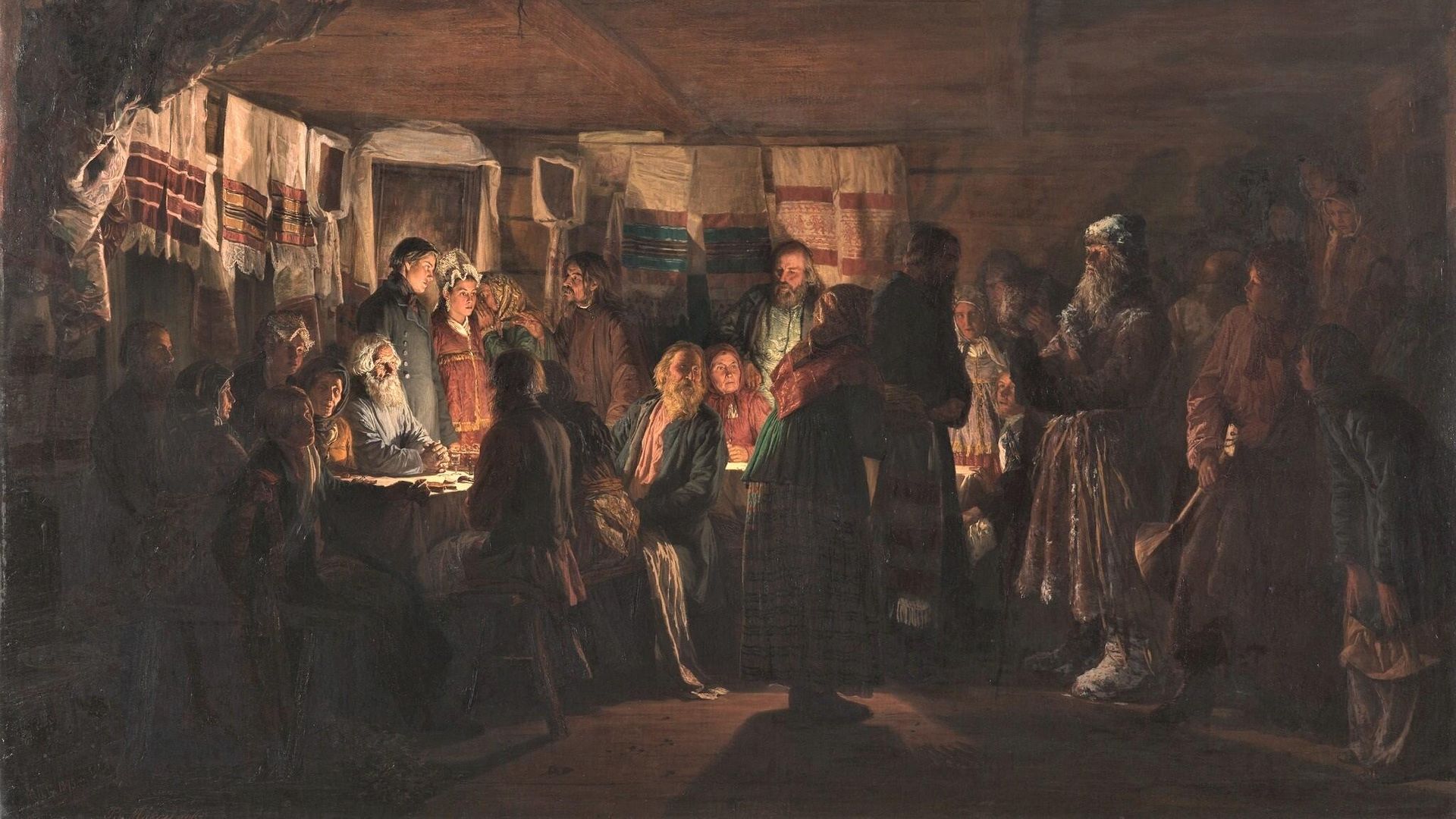 Приход колдуна на крестьянскую свадьбу (картина Василия Максимова, 1875) - ИноСМИ, 1920, 19.06.2022