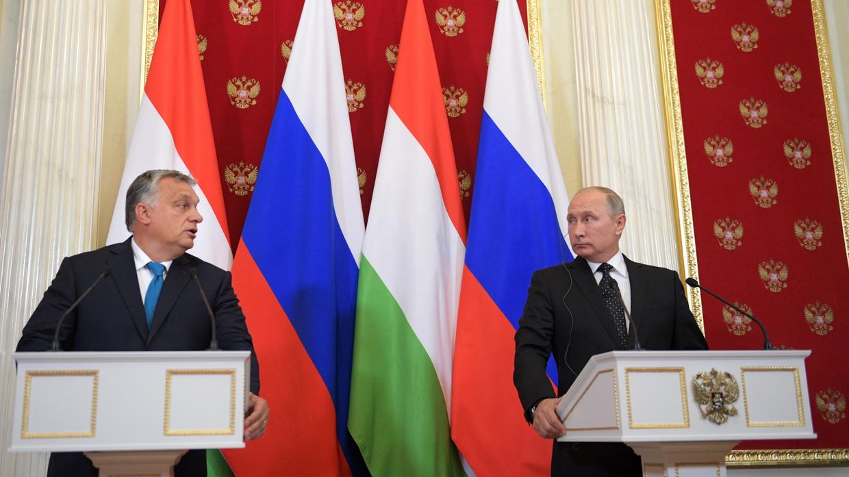 Встреча президента РФ В. Путина с премьер-министром Венгрии В. Орбаном