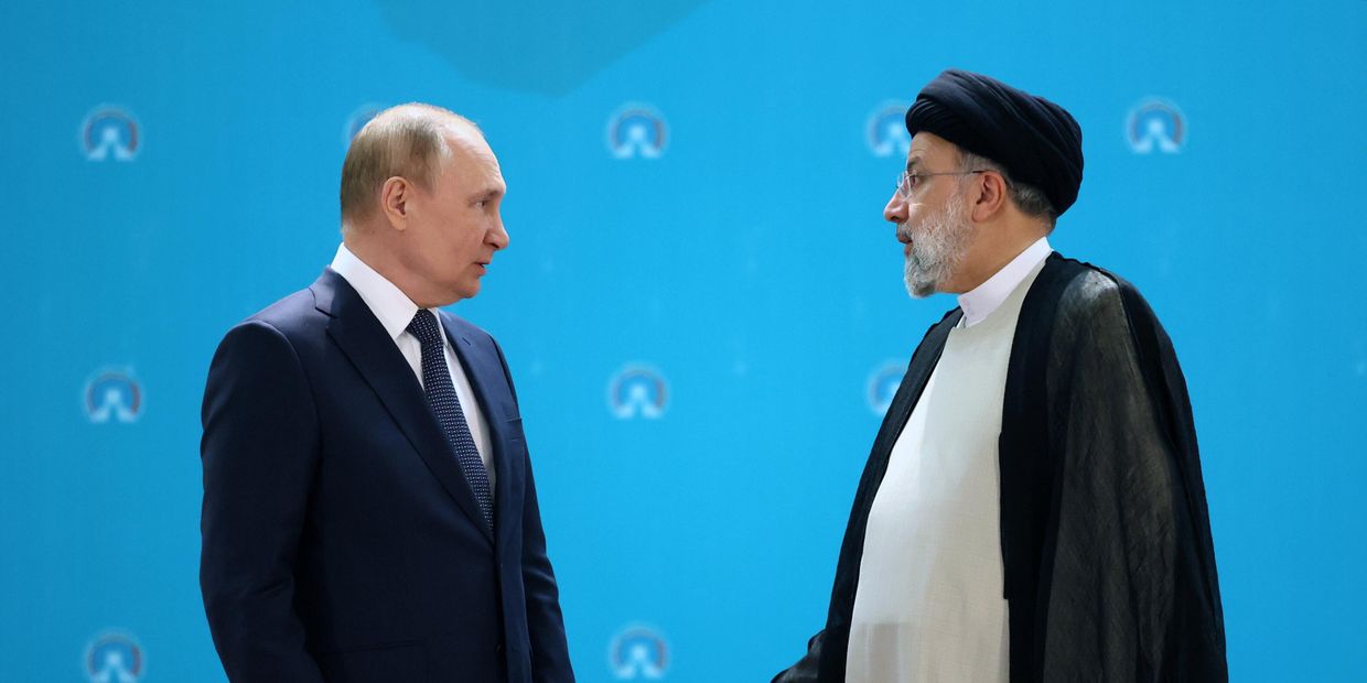 19 июля 2022. Президент РФ Владимир Путин и президент Ирана Эбрахим Раиси перед началом встречи глав государств