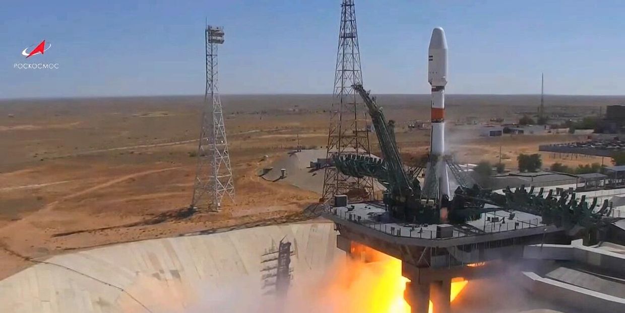 Пуск РН Союз-2.1б с разгонным блоком Фрегат с космодрома Байконур 