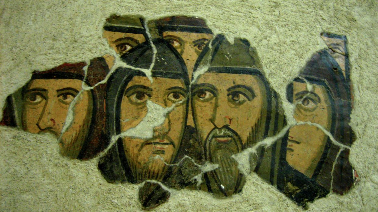 Монахи. Фрагмент римской фрески XII века