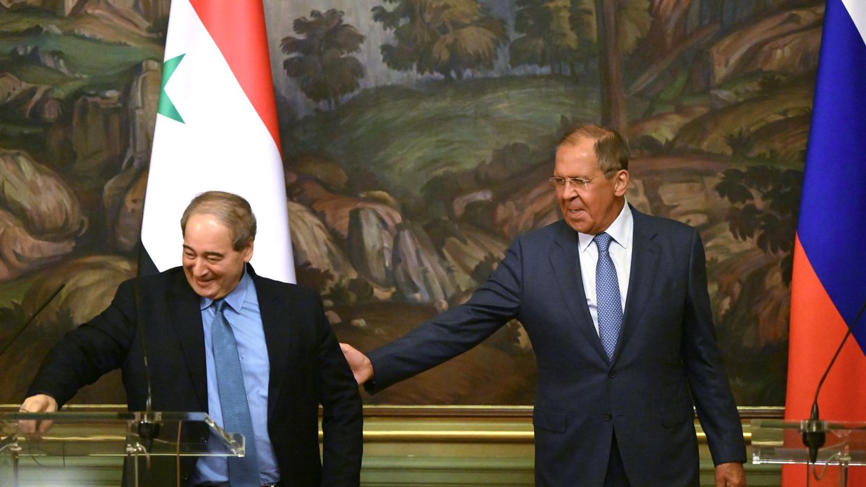 Встреча глав МИД РФ и Сирии С. Лаврова и Ф. Микдада 