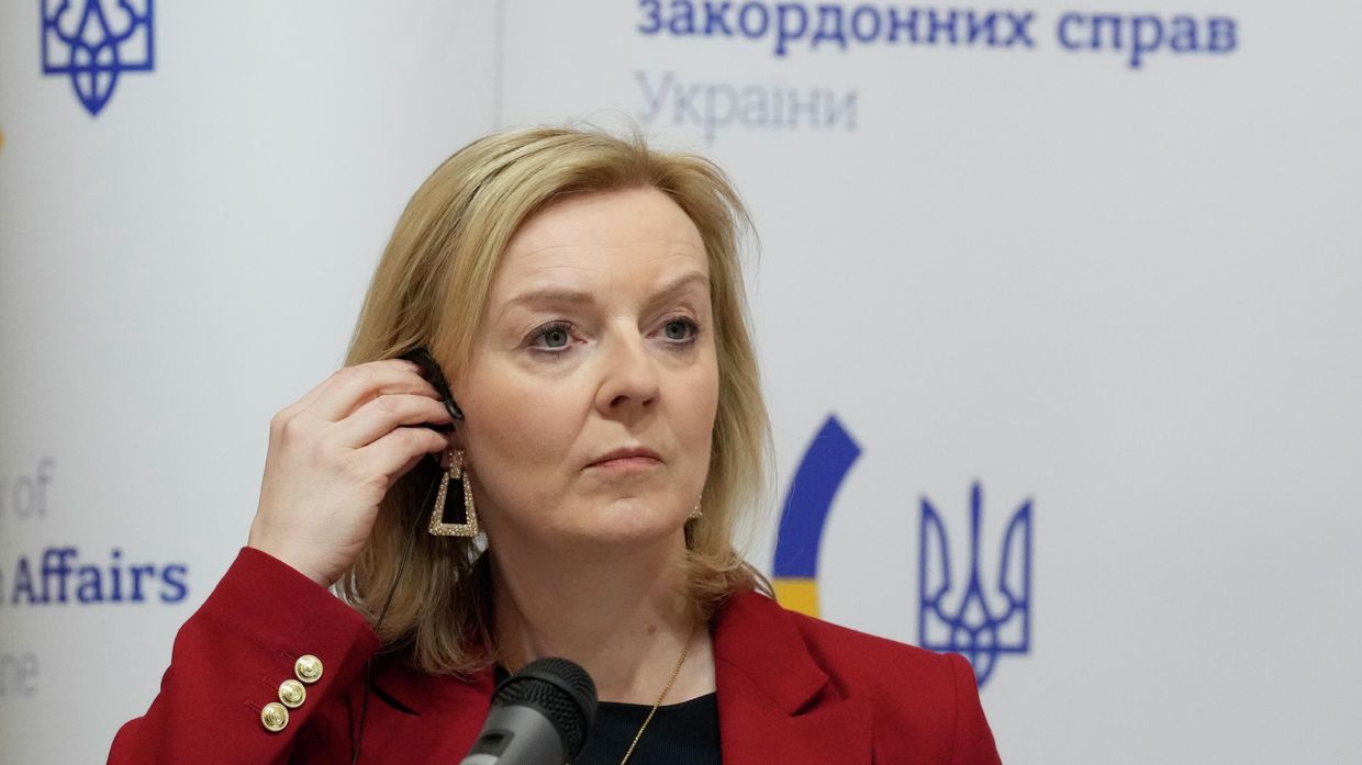Министр иностранных дел Великобритании Лиз Трасс на пресс-конференции в Киеве. Архивная фотография