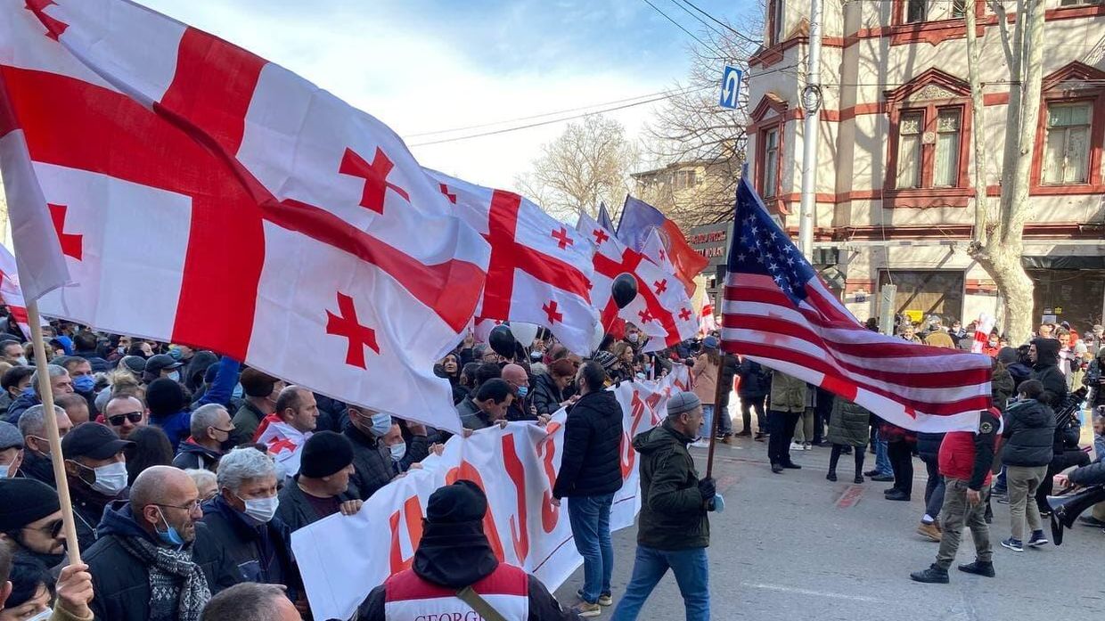 Акция протеста оппозиции в Тбилиси