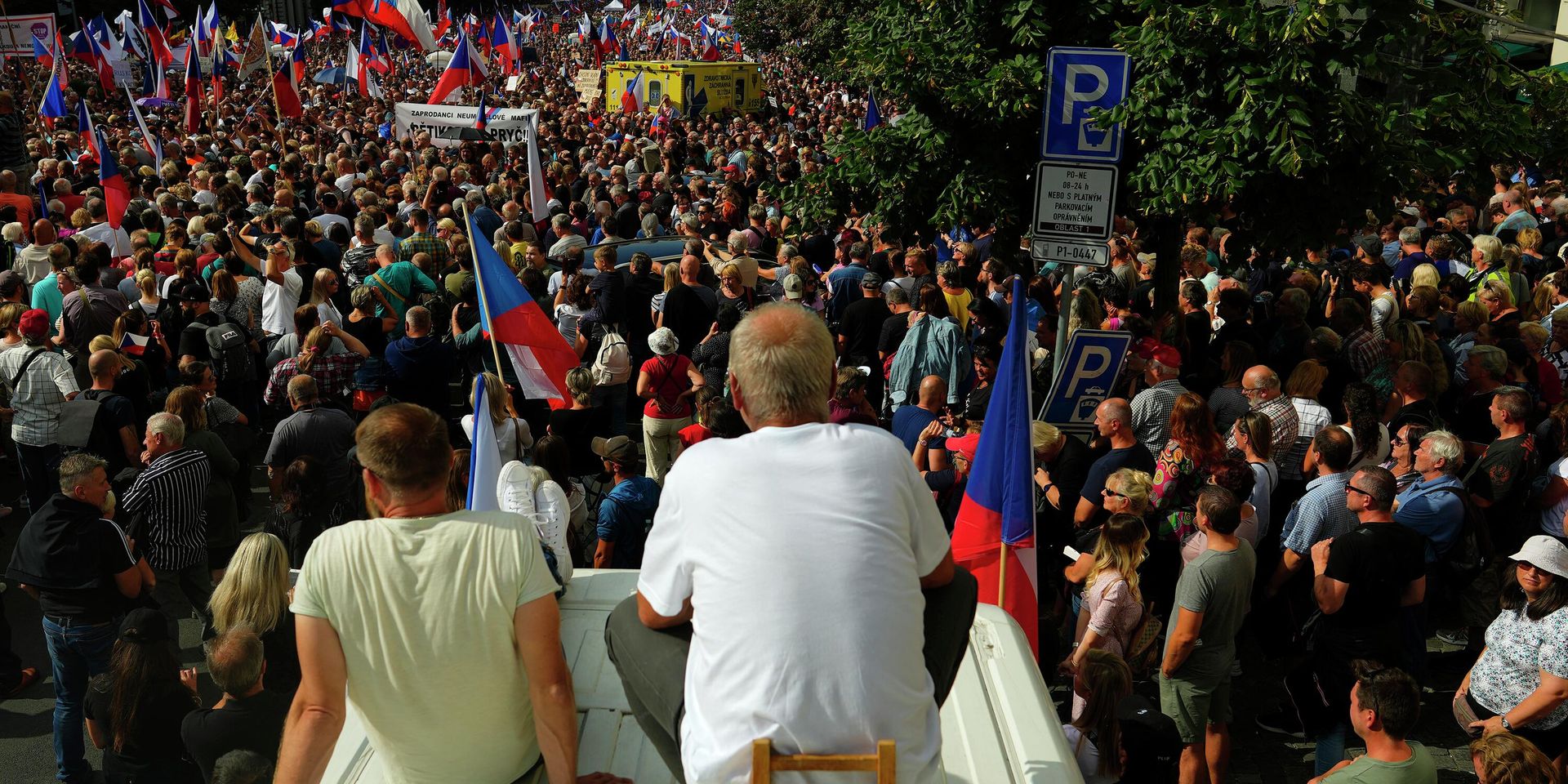 Антиправительственная демонстрация в Праге, Чехия. 3 сентября 2022 года. - ИноСМИ, 1920, 12.09.2022