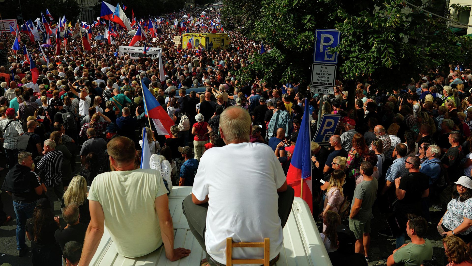 Антиправительственная демонстрация в Праге, Чехия. 3 сентября 2022 года. - ИноСМИ, 1920, 14.09.2022