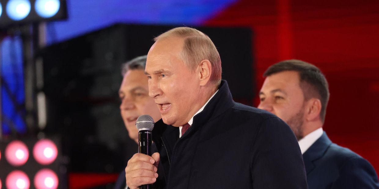 Президент РФ В. Путин принял участие в митинге-концерте на Красной площади