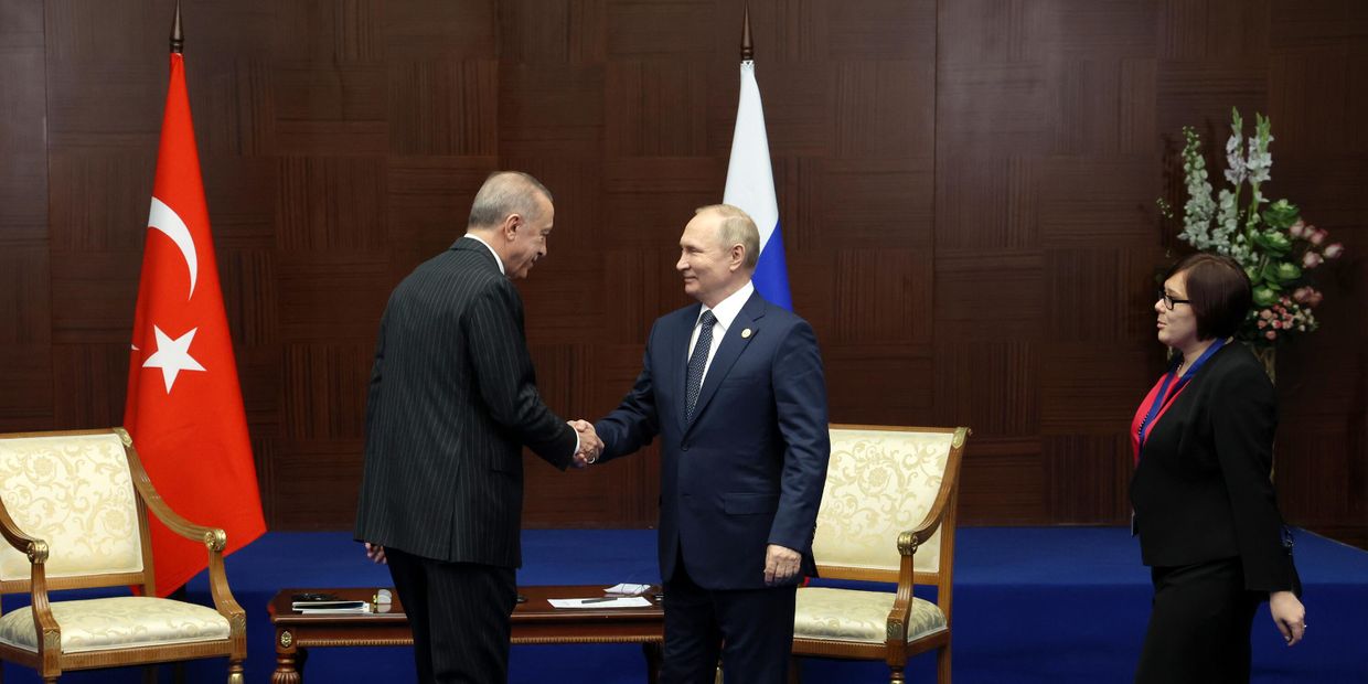 Президент РФ В. Путин встретился с президентом Турции Р. Т. Эрдоганом