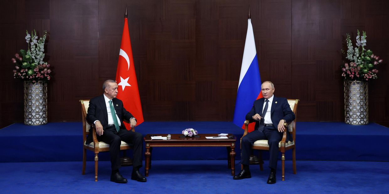 Президент РФ В. Путин встретился с президентом Турции Р. Т. Эрдоганом