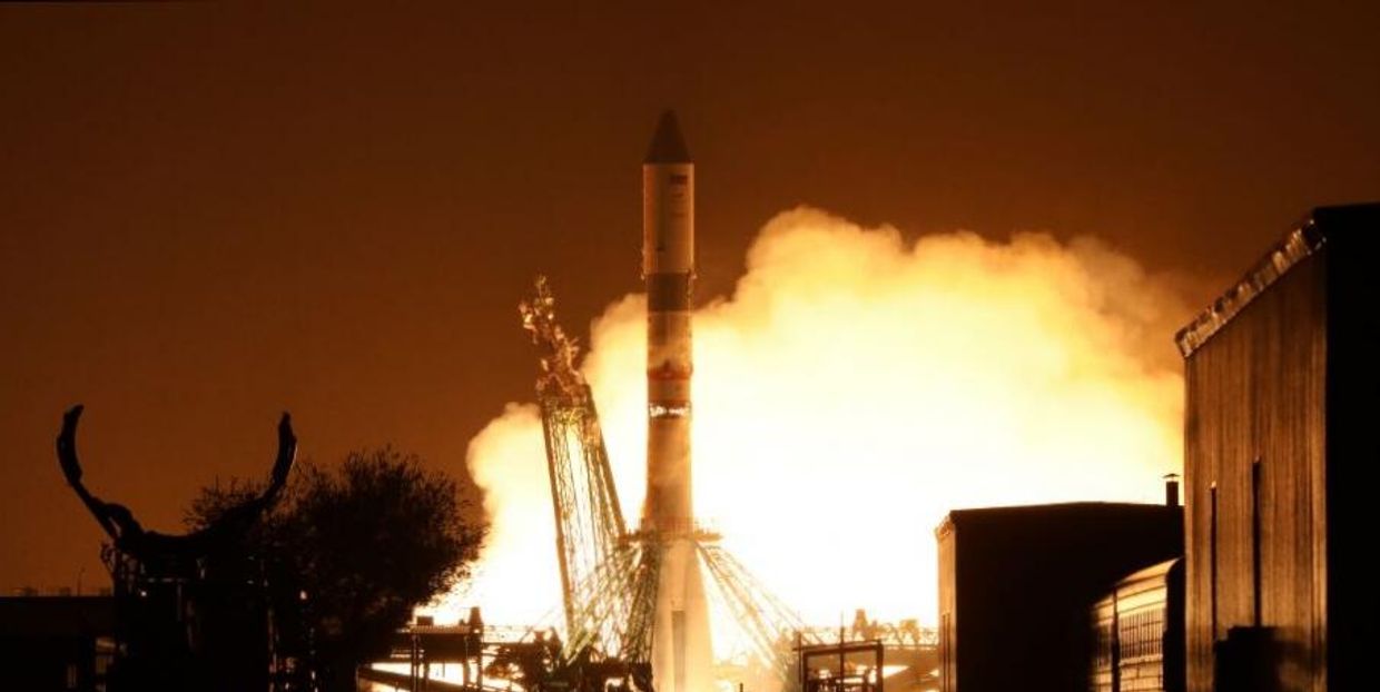 Запуск РН Союз-2.1а с грузовым кораблем Прогресс МС-21 с космодрома Байконур 