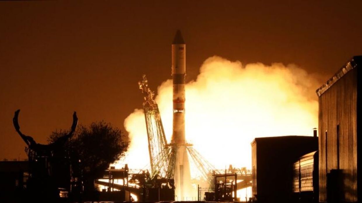 Запуск РН Союз-2.1а с грузовым кораблем Прогресс МС-21 с космодрома Байконур 