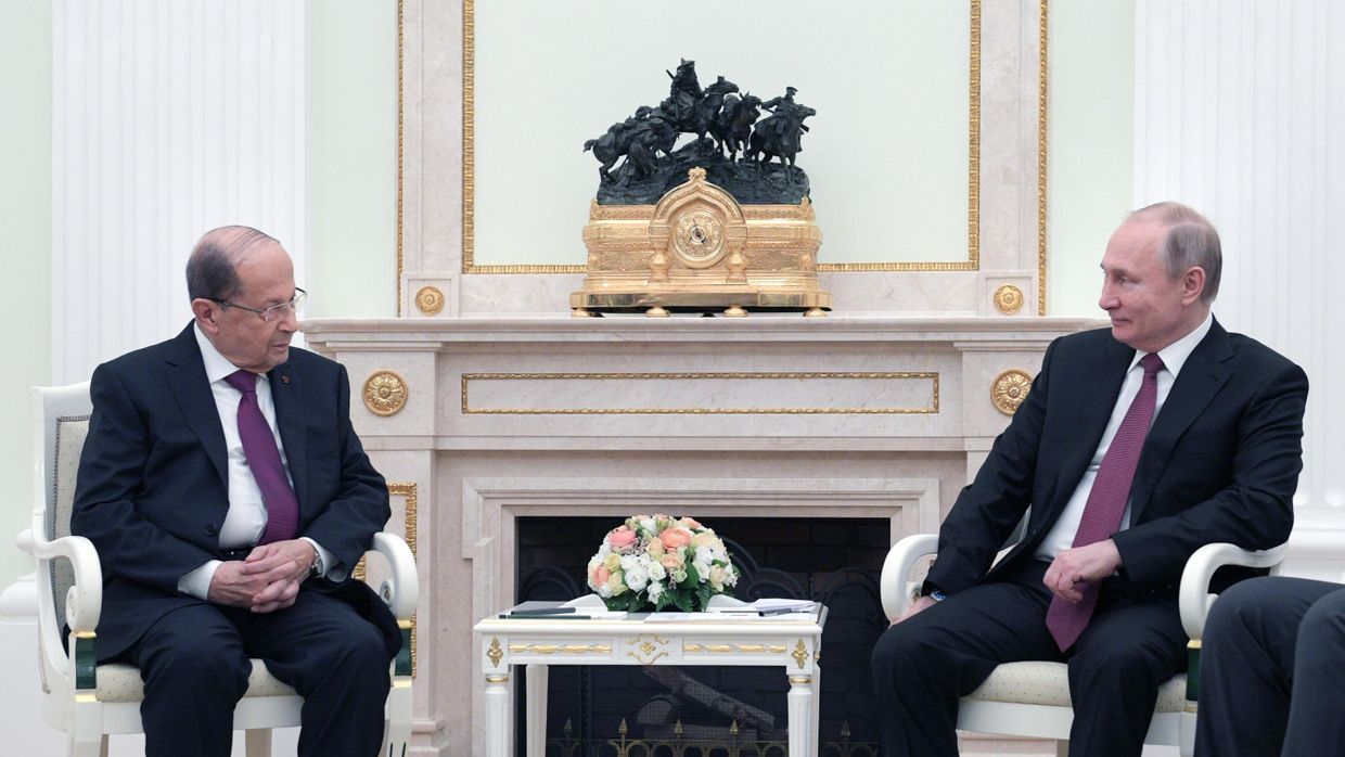 Президент РФ В. Путин встретился с президентом Ливана М. Ауном