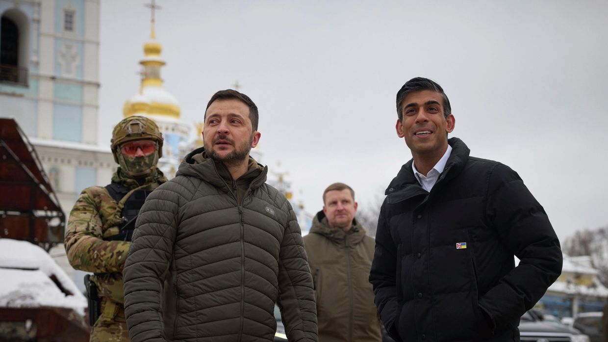 Президент Украины Владимир Зеленский, и премьер-министр Великобритании Риши Сунак в Киеве, 19 ноября 2022 года