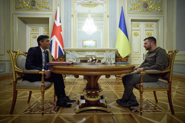 Президент Украины Владимир Зеленский, и премьер-министр Великобритании Риши Сунак в Киеве, 19 ноября 2022 года