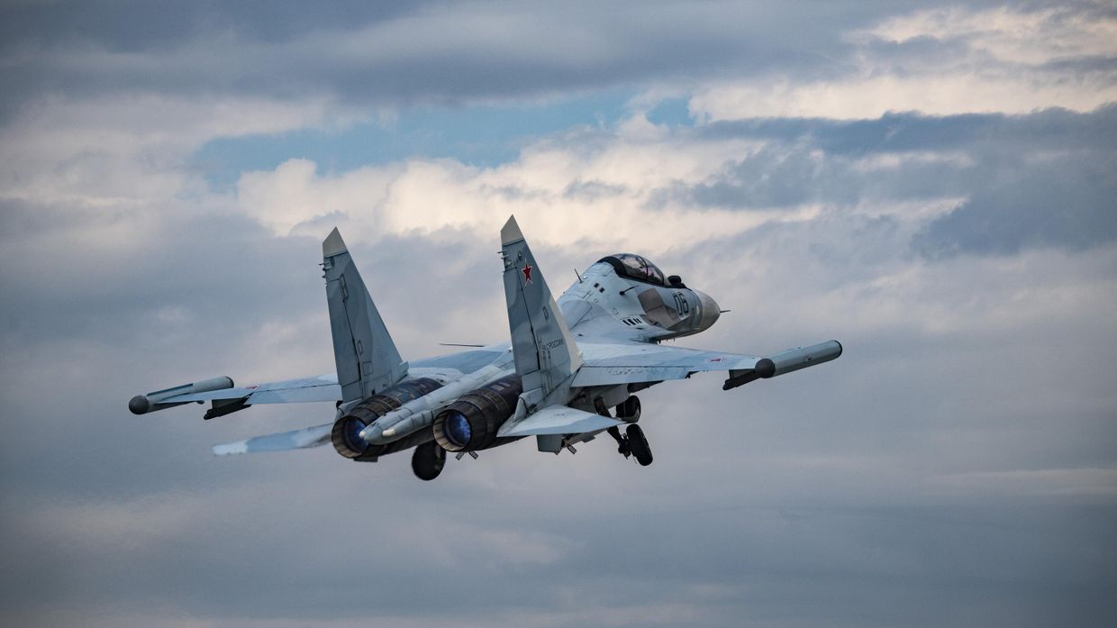 Многоцелевой истребитель Су-30СМ ВКС России, задействованный в специальной военной операции