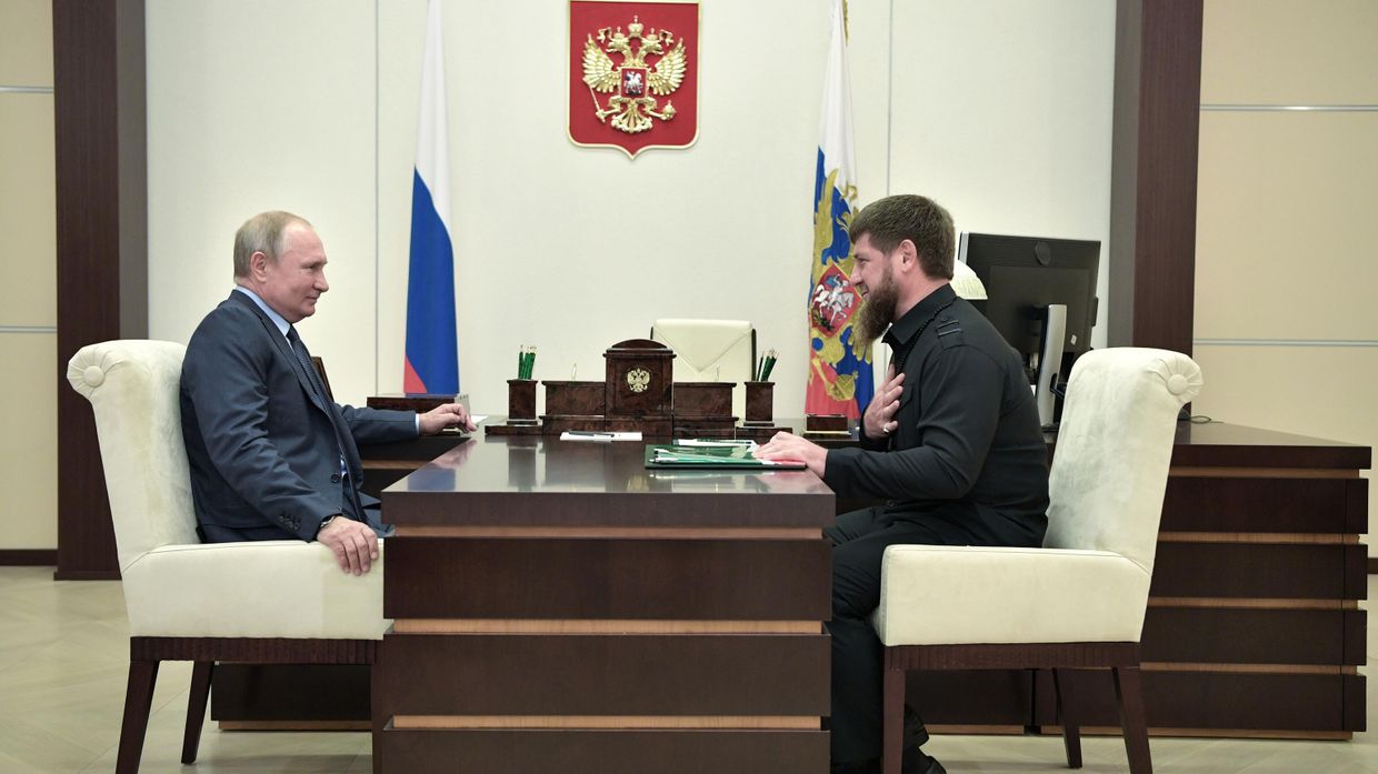 Президент РФ В. Путин встретился с главой Чечни Р. Кадыровым