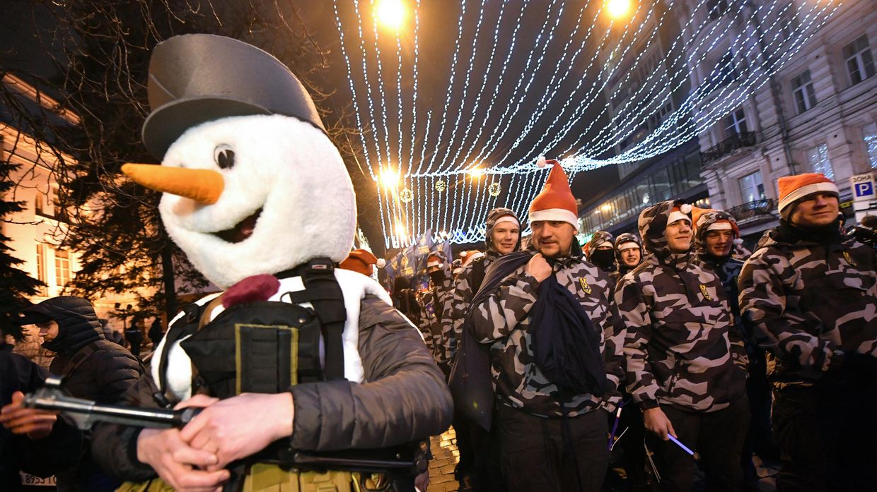 Новогодний марш в Киеве. Архивная фотография