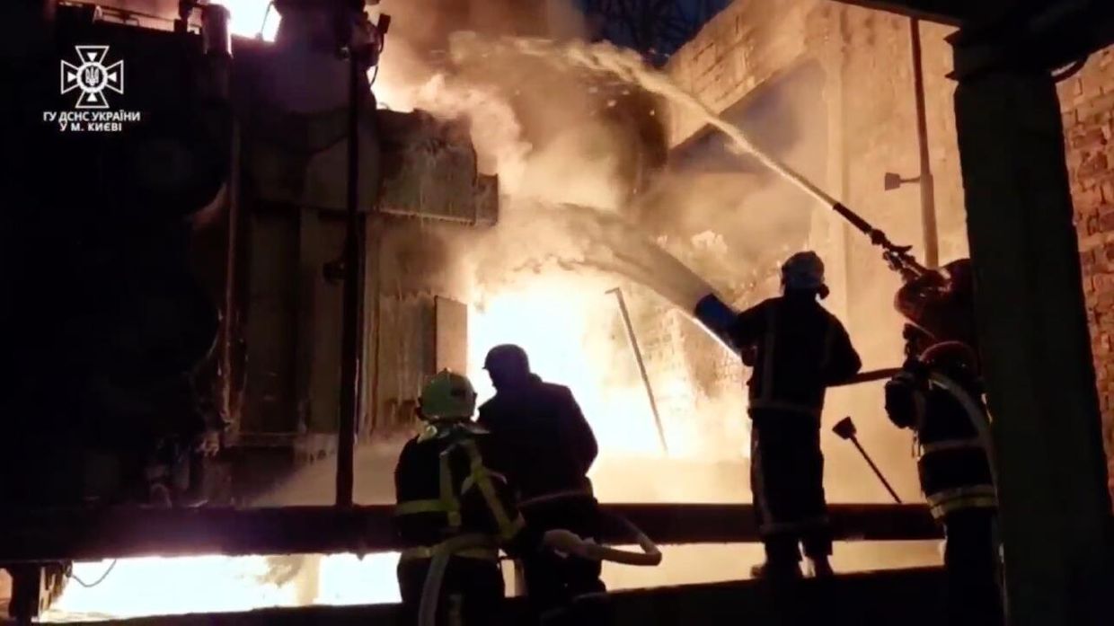 Пожар на подстанции в Киеве