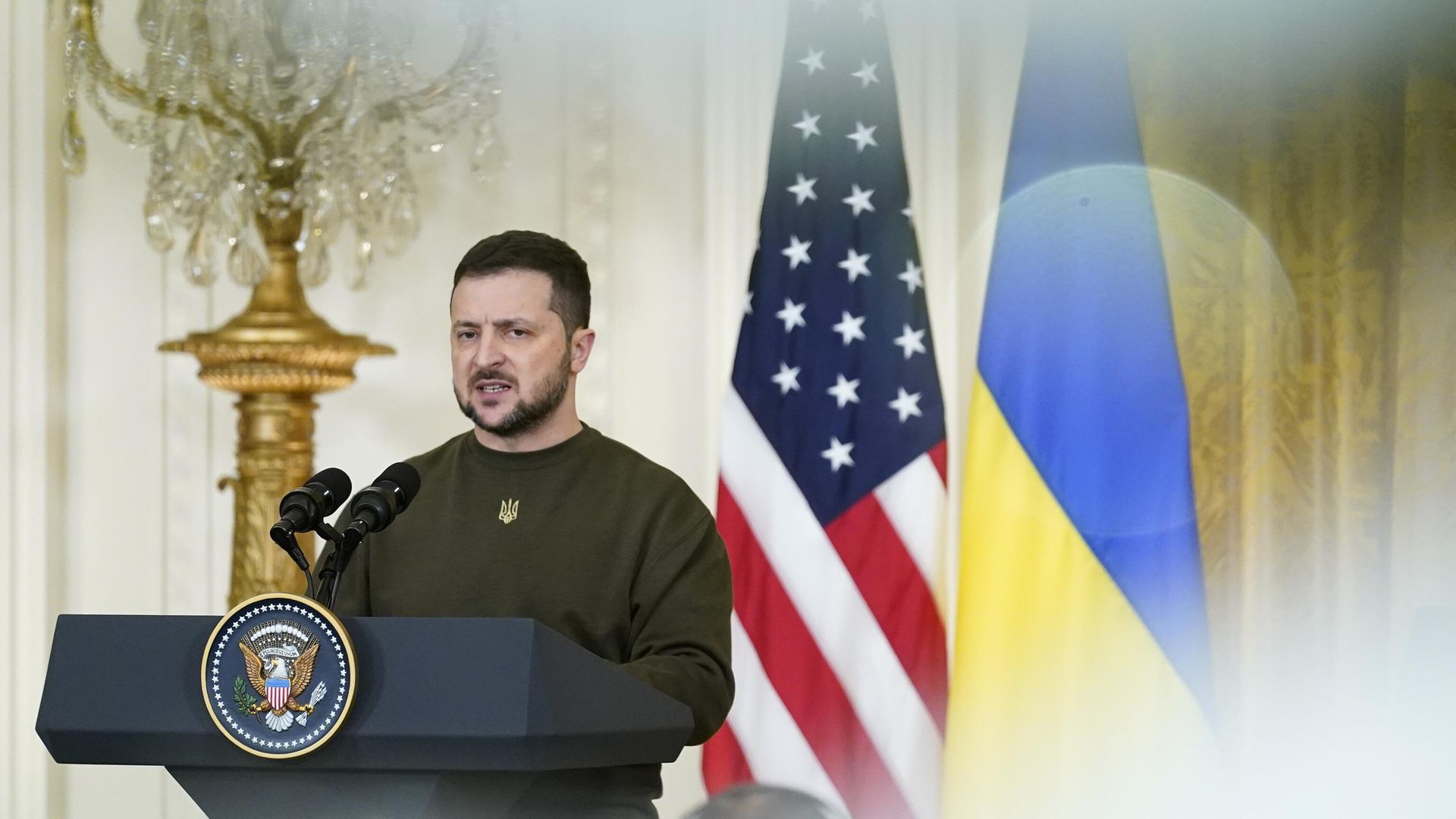 Президент Украины Владимир Зеленский выступает в Белом доме в Вашингтоне. 21 декабря 2022 года - ИноСМИ, 1920, 23.12.2022
