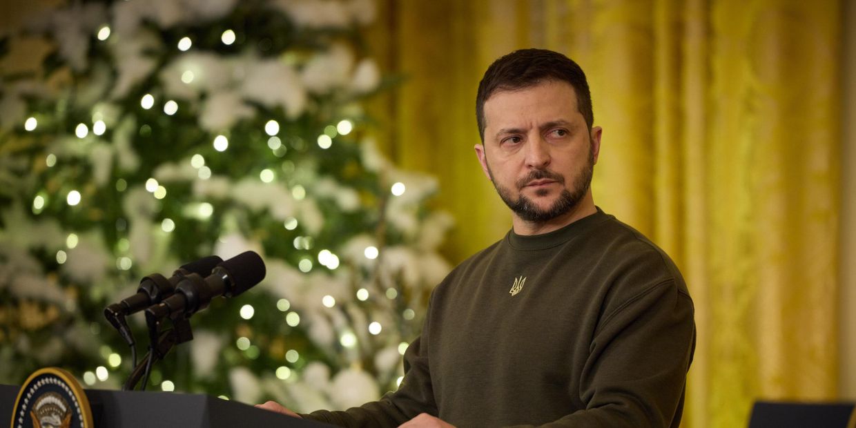 Президент Украины Владимир Зеленский в Белом доме в Вашингтоне. 21 декабря 2022 года