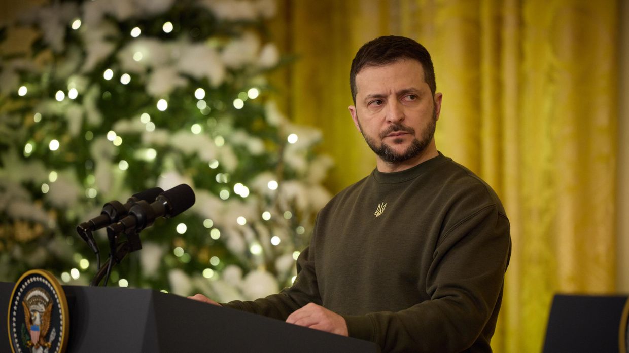 Президент Украины Владимир Зеленский в Белом доме в Вашингтоне. 21 декабря 2022 года