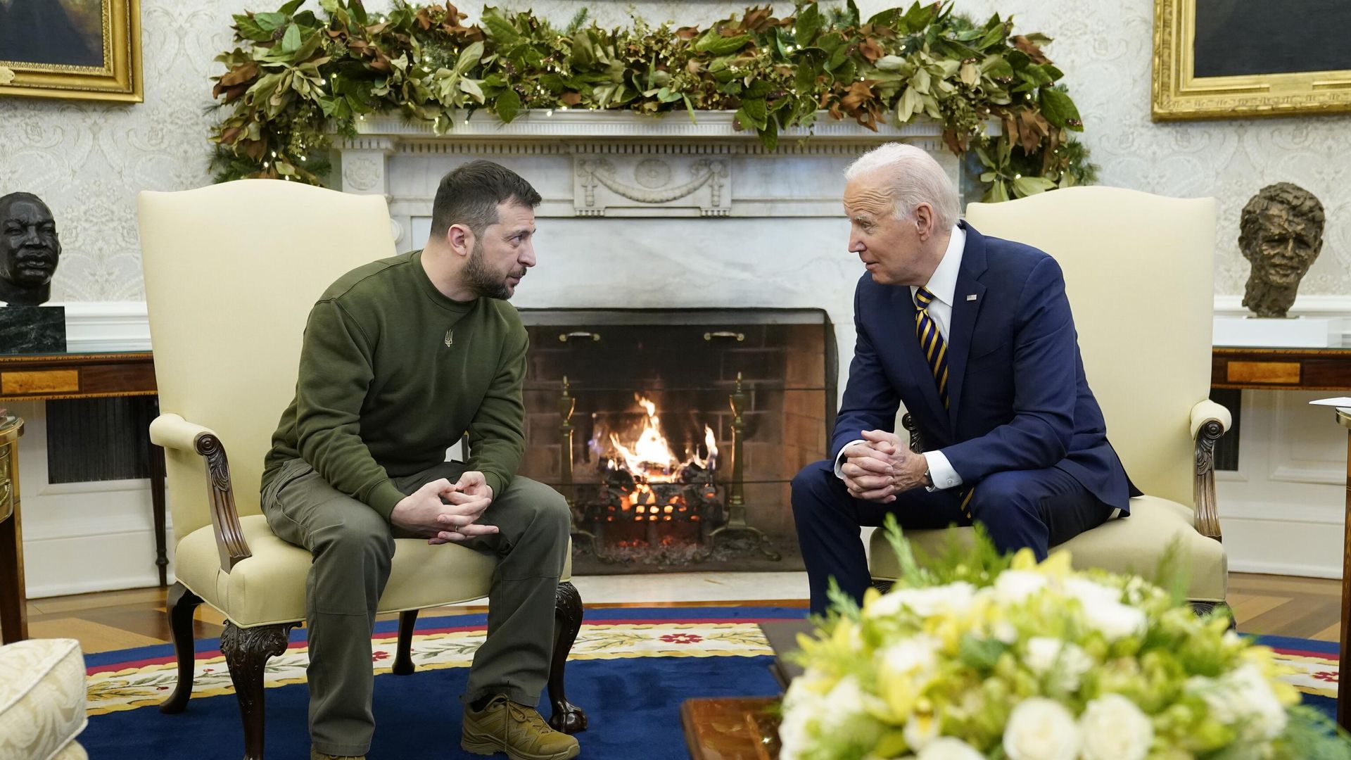 Президент США Джо Байден и президент Украины Владимир Зеленский во время встречи в Белом доме в Вашингтоне. 21 декабря 2022 года - ИноСМИ, 1920, 24.12.2022