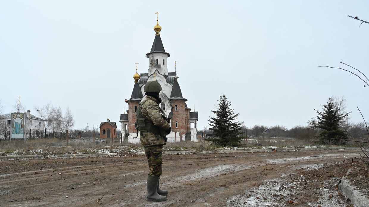 Бойцы ЧВК Вагнер в освобожденном Соледаре
