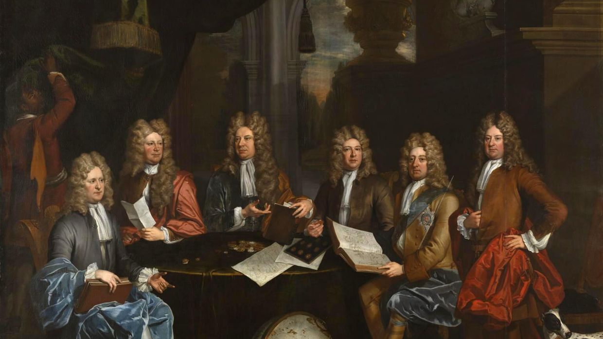 Политическая фракция вигов, 1710. Галерея Тейт. В XVIII-XIX вв. виги считались партией торгово-промышленной буржуазии Великобритании
