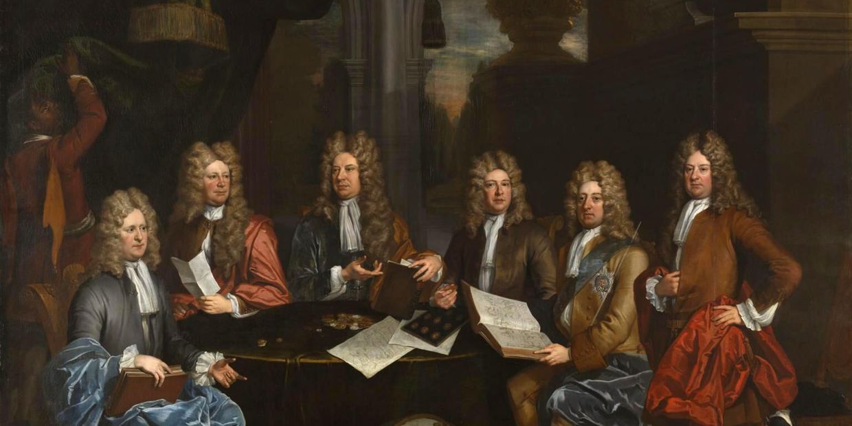 Политическая фракция вигов, 1710. Галерея Тейт. В XVIII-XIX вв. виги считались партией торгово-промышленной буржуазии Великобритании