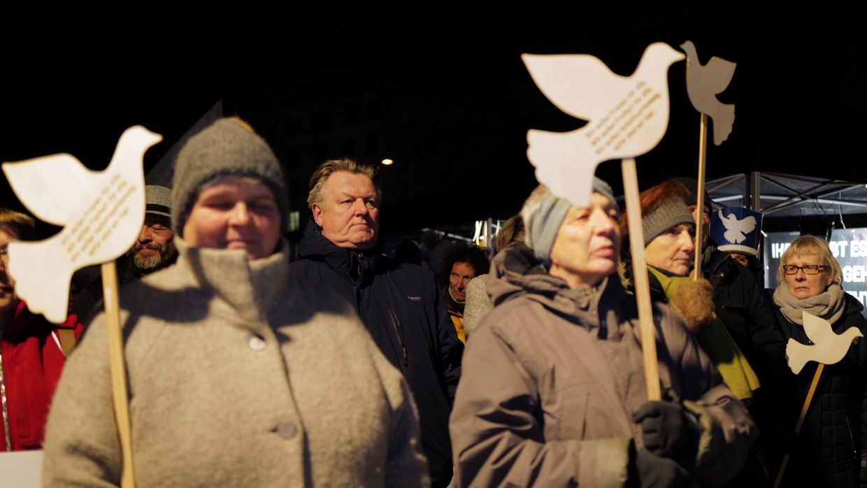Акция в Мюнхене против поставок оружия Украине