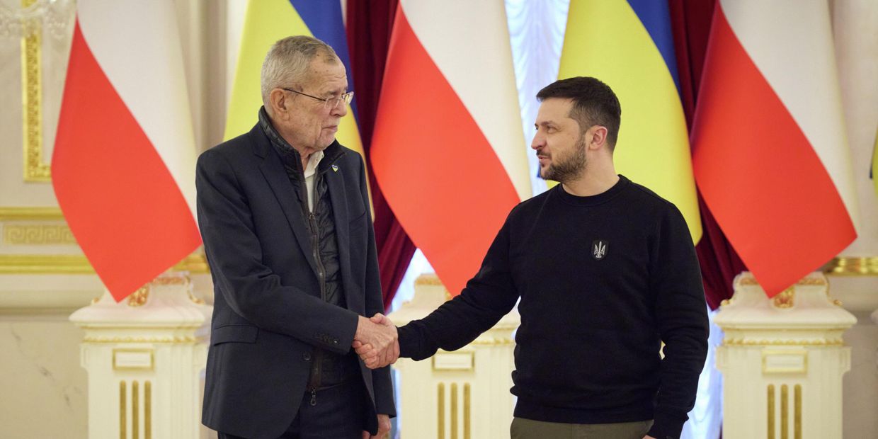 Владимир Зеленский и президент Австрии Александр Ван дер Беллен в Киеве. 1 февраля 2023 года
