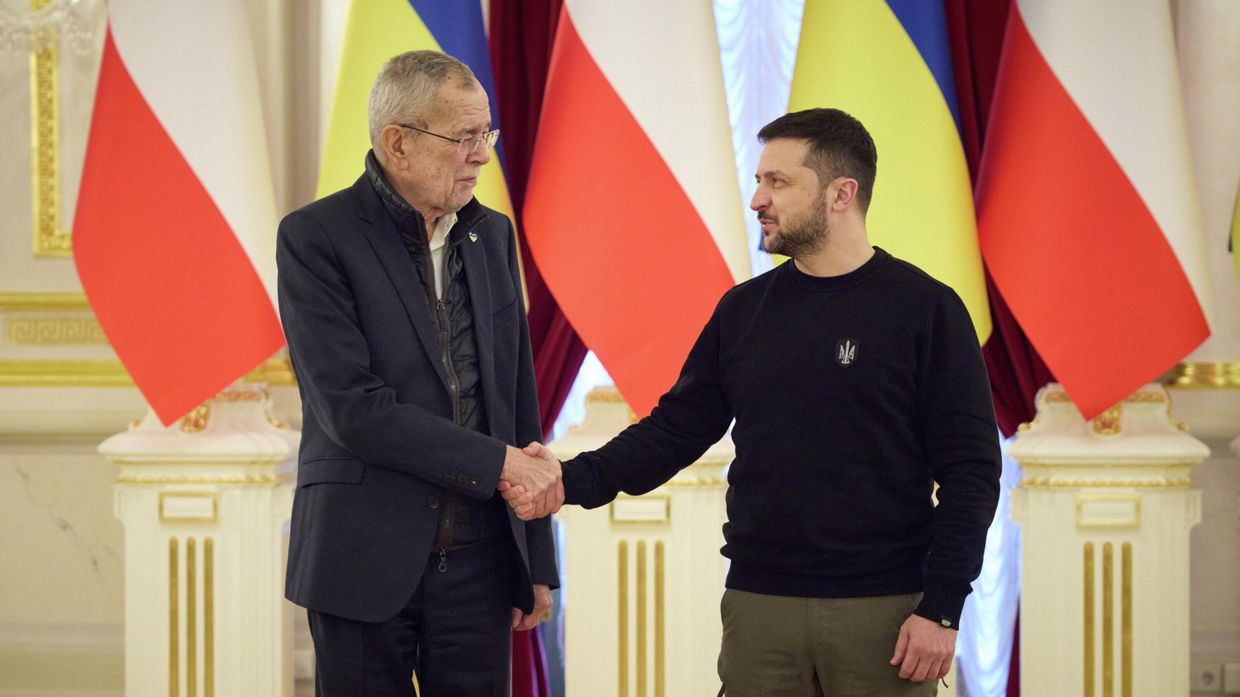 Владимир Зеленский и президент Австрии Александр Ван дер Беллен в Киеве. 1 февраля 2023 года
