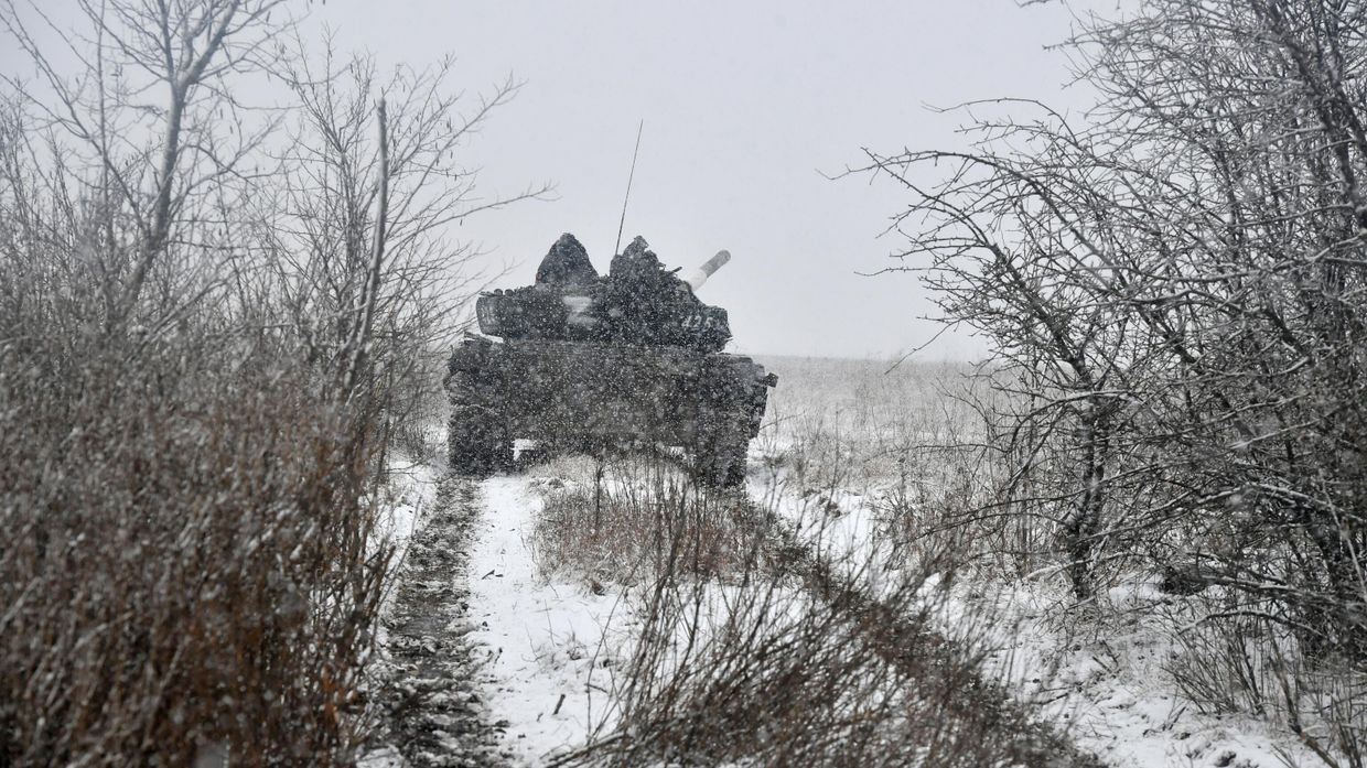 Работа танков Т-72Б в южном секторе СВО