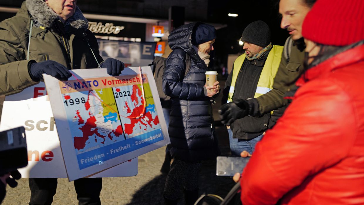 Акция в Мюнхене против поставок оружия Украине