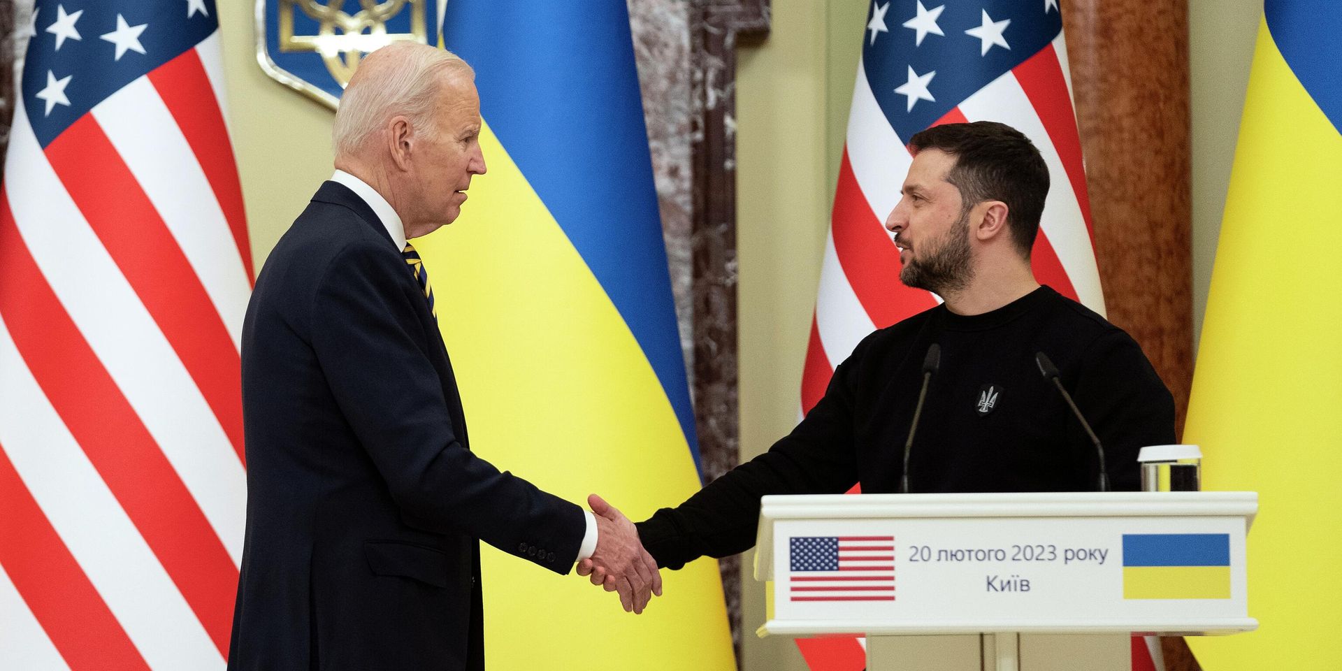 Президент США Джо Байден и президент Украины Владимир Зеленский в Киеве, Украина. 20 февраля 2023 года - ИноСМИ, 1920, 15.06.2023