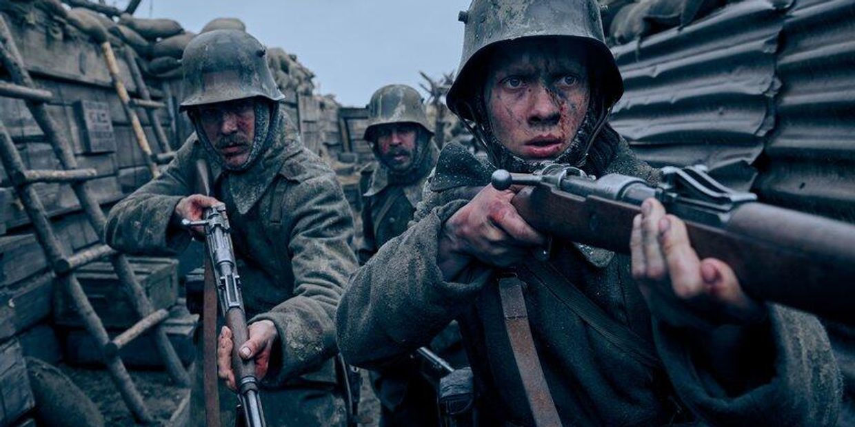 На Западном фронте без перемен сцена из фильма по книге Ремарка