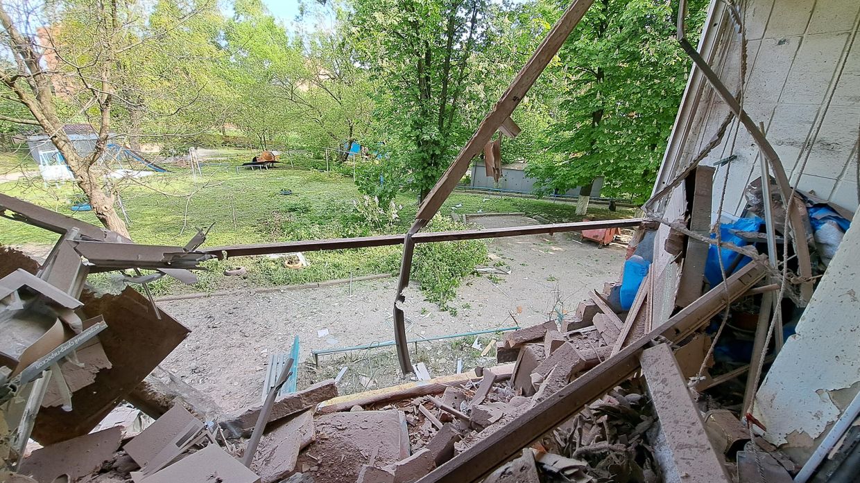 Последствия утреннего обстрела Донецка