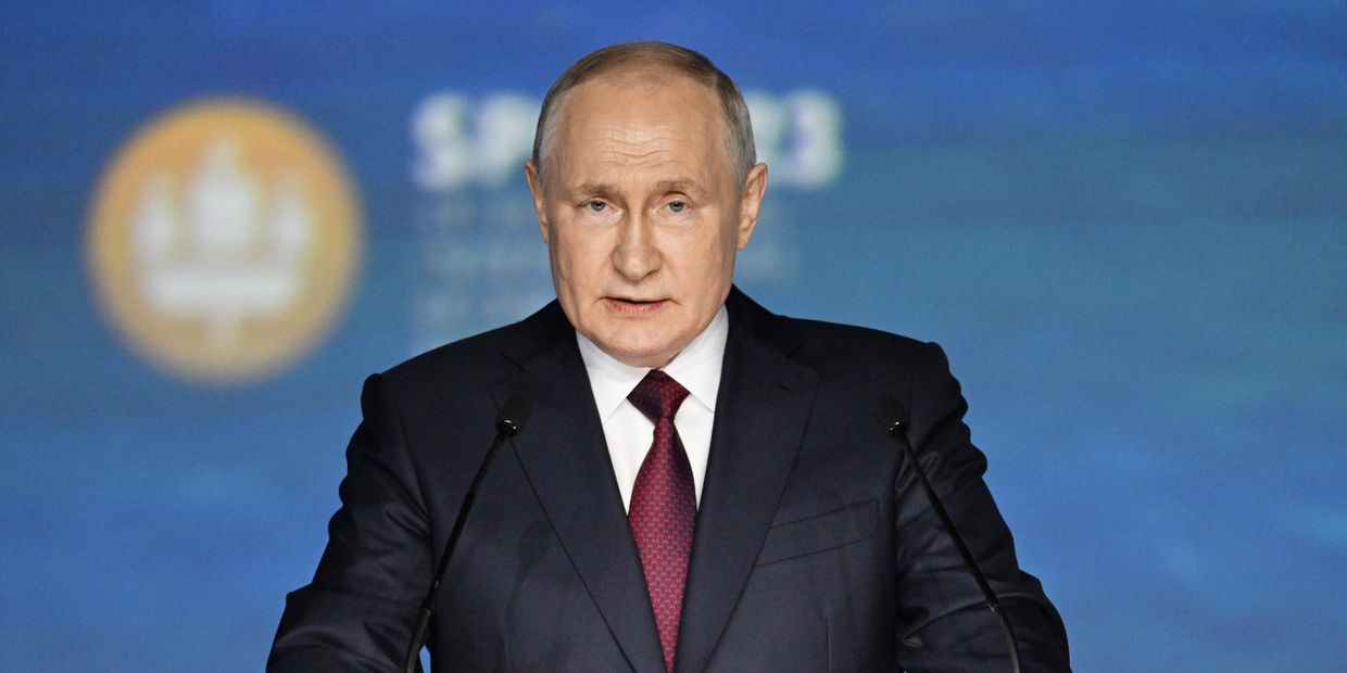 ПМЭФ-2023. Президент РФ В. Путин на пленарном заседании