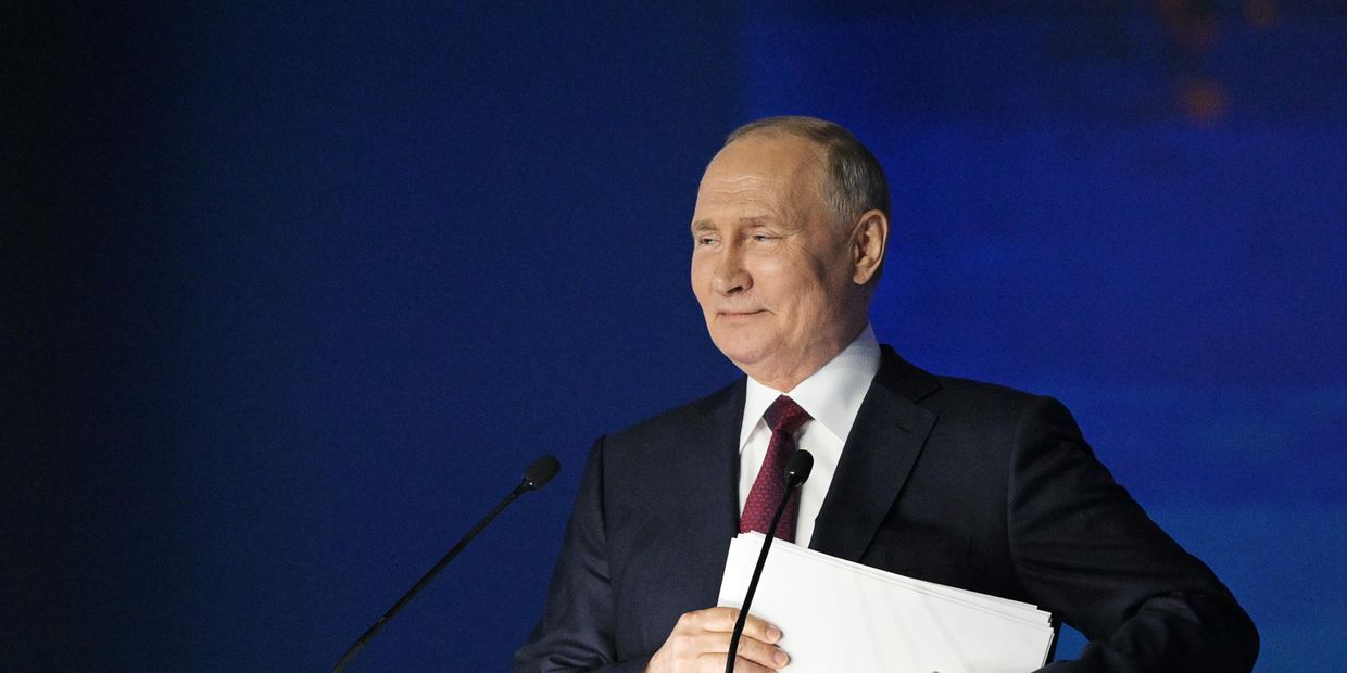 ПМЭФ-2023. Президент РФ В. Путин на пленарном заседании
