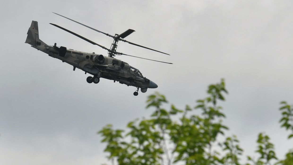 Работа вертолета Ка-52 группировки Юг на Артемовском направлении СВО