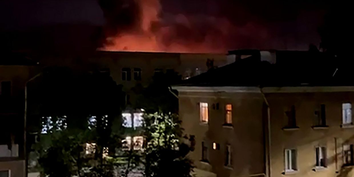 Последствия атаки беспилотников в Пскове