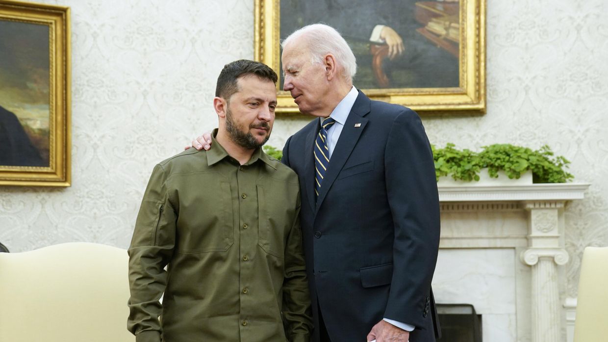 Президент Украины Владимир Зеленский во время встречи с президентом США Джо Байденом в Белом доме