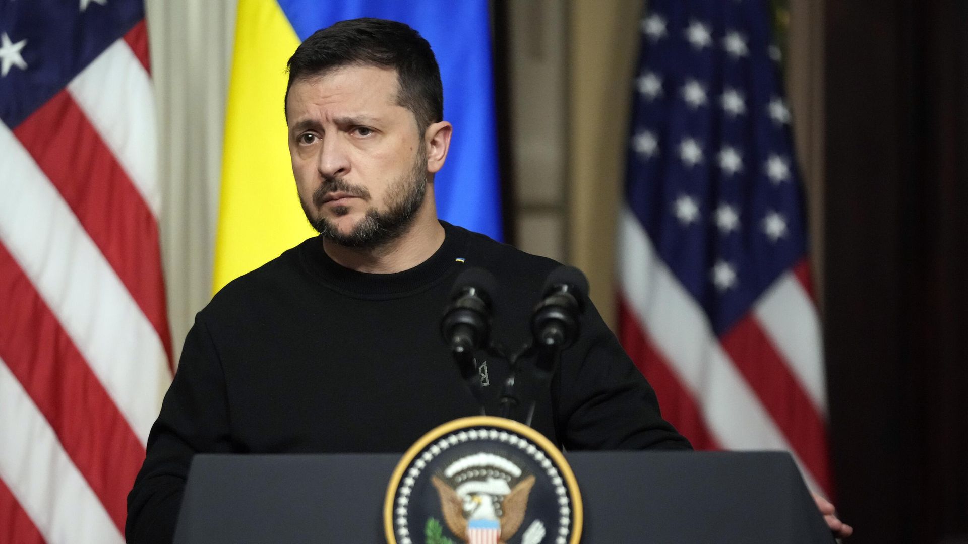 Президент Украины Владимир Зеленский во время пресс-конференции в Белом доме в Вашингтоне - ИноСМИ, 1920, 21.12.2023