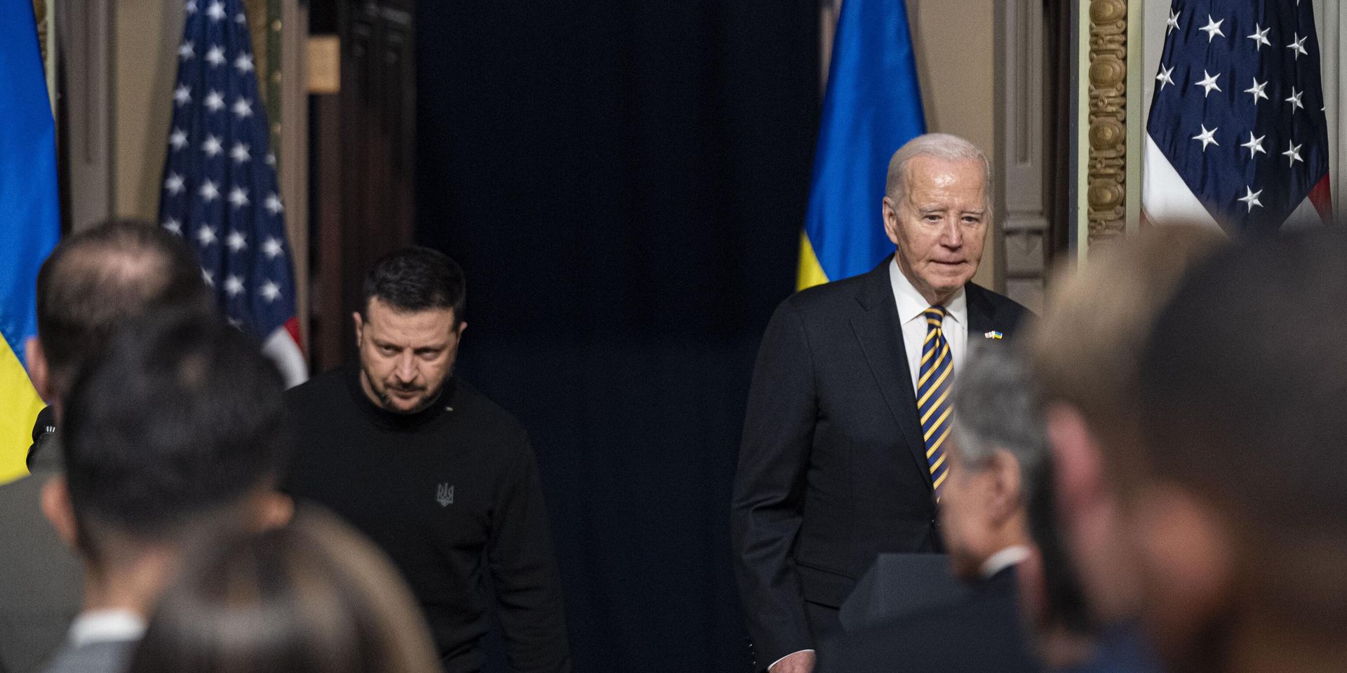Владимир Зеленский и президент США Джо Байден во время пресс-конференции в Белом доме в Вашингтоне - ИноСМИ, 1920, 31.05.2024