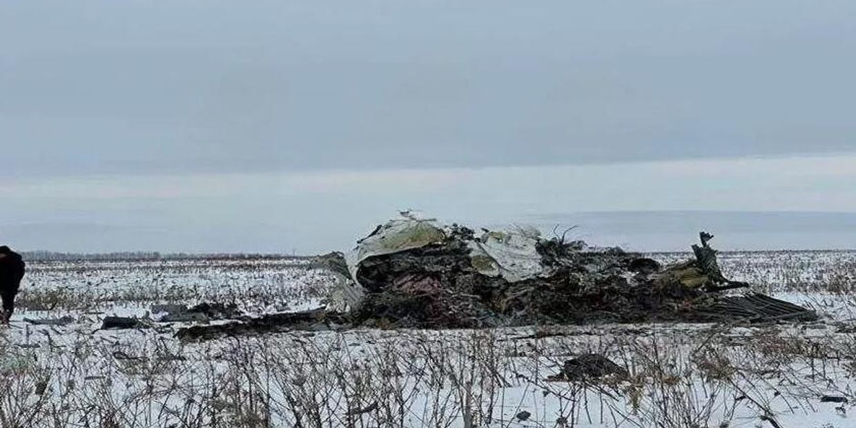 Место падения самолета Ил-76 в Белгородской области