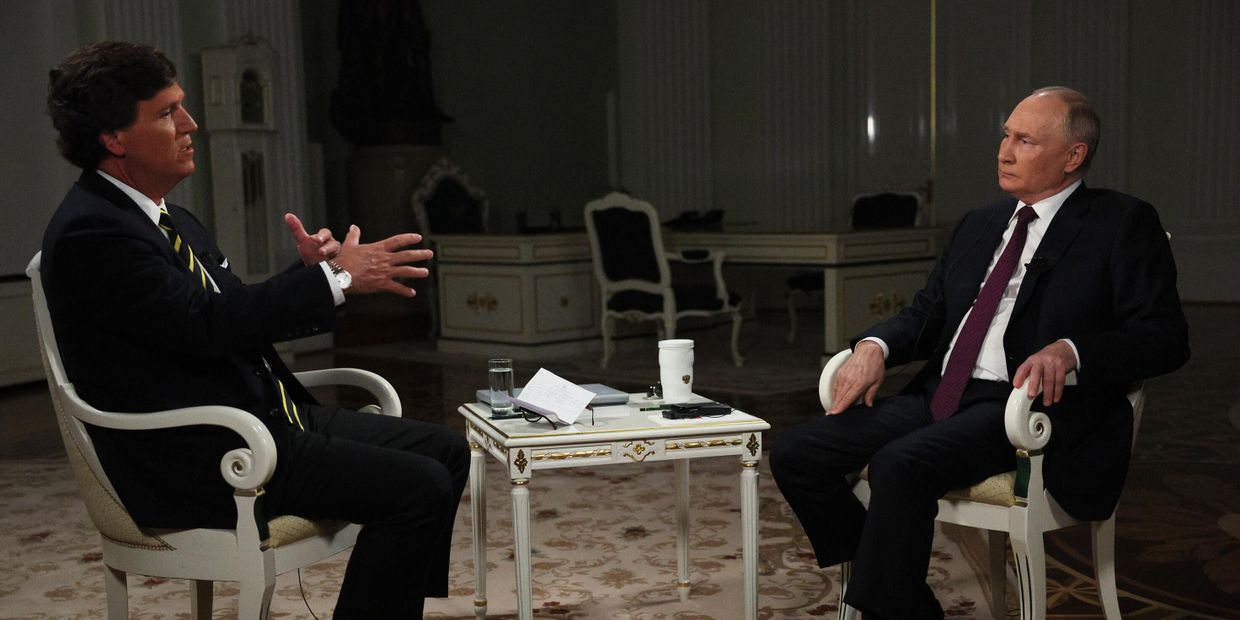 Президент РФ Владимир Путин дал интервью американскому журналисту Такеру Карлсону