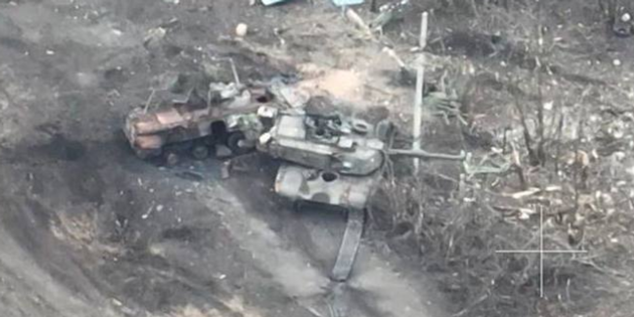 Брошенный украинский танк М-1 Абрамс